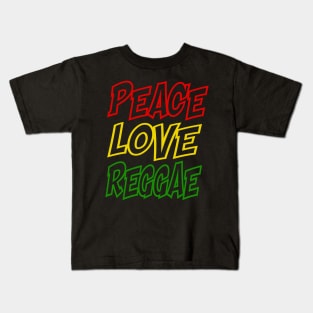 Peace Love Reggae, Good Vibes, Rasta Kids T-Shirt